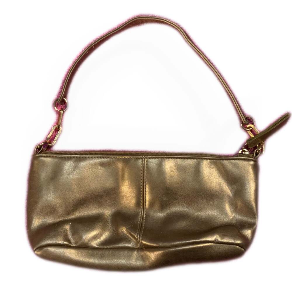 Gold Metallic Shoulder Bag Y2K Style Small Purse